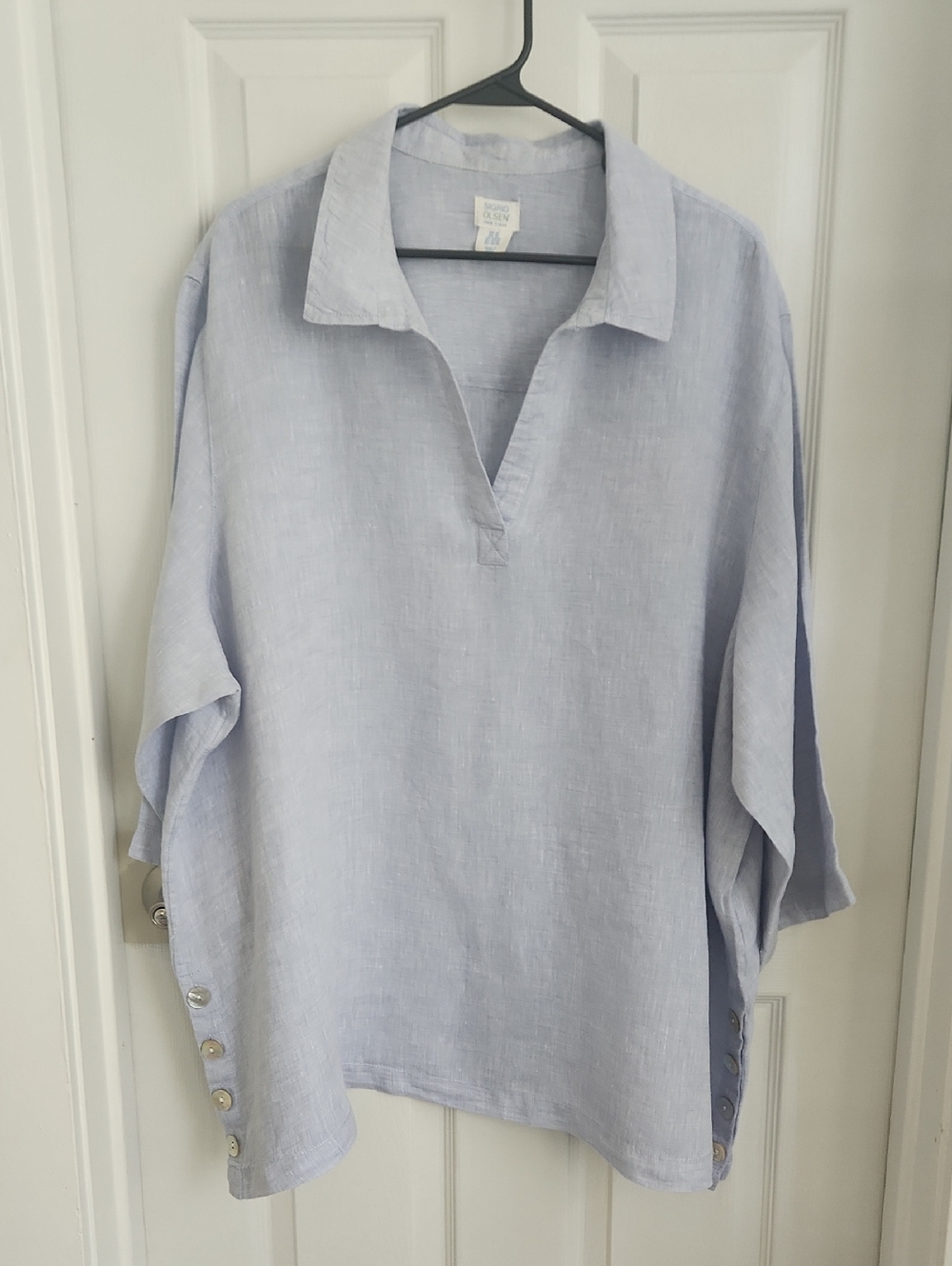 Sigrid Olsen Pale Blue Linen Shirt